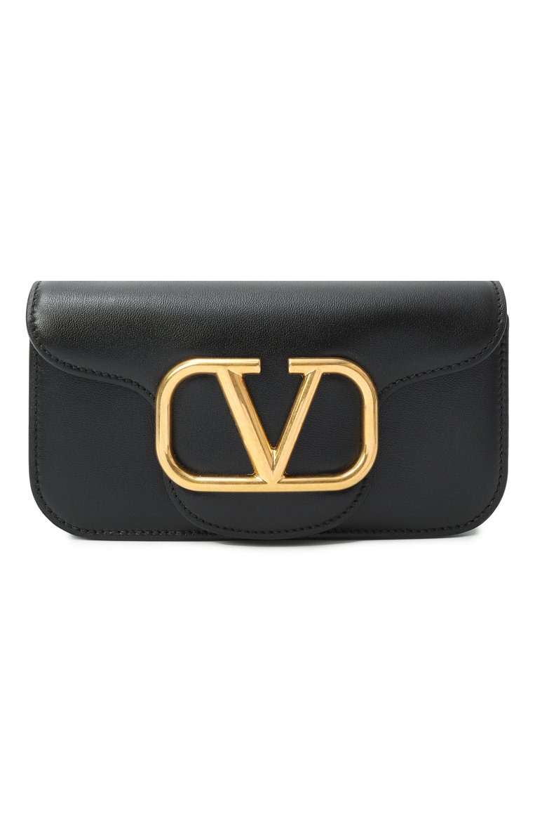 Женская сумка locò small VALENTINO черного цвета, арт. 6W0B0K53/ZXL | Фото 1 (Автоматизация состава: Проставлено; Размер: small; Материал: Натуральная кожа; Автоматизация ТО: Проставлено; Ремень/цепочка: На ремешке)