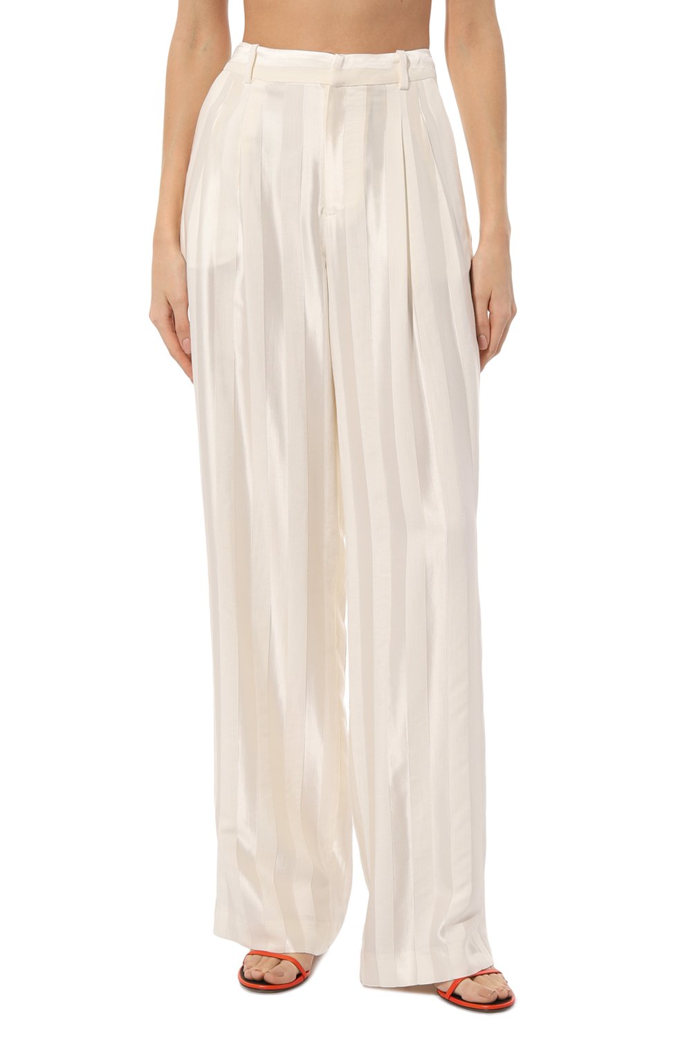 Брюки из вискозы и хлопка LOULOU DE SAISON молочного цвета по цене 39950 руб., арт. SIAR0, фото 3 Брюки из вискозы и хлопка LOULOU DE SAISON, арт. SIAR0, фото 3