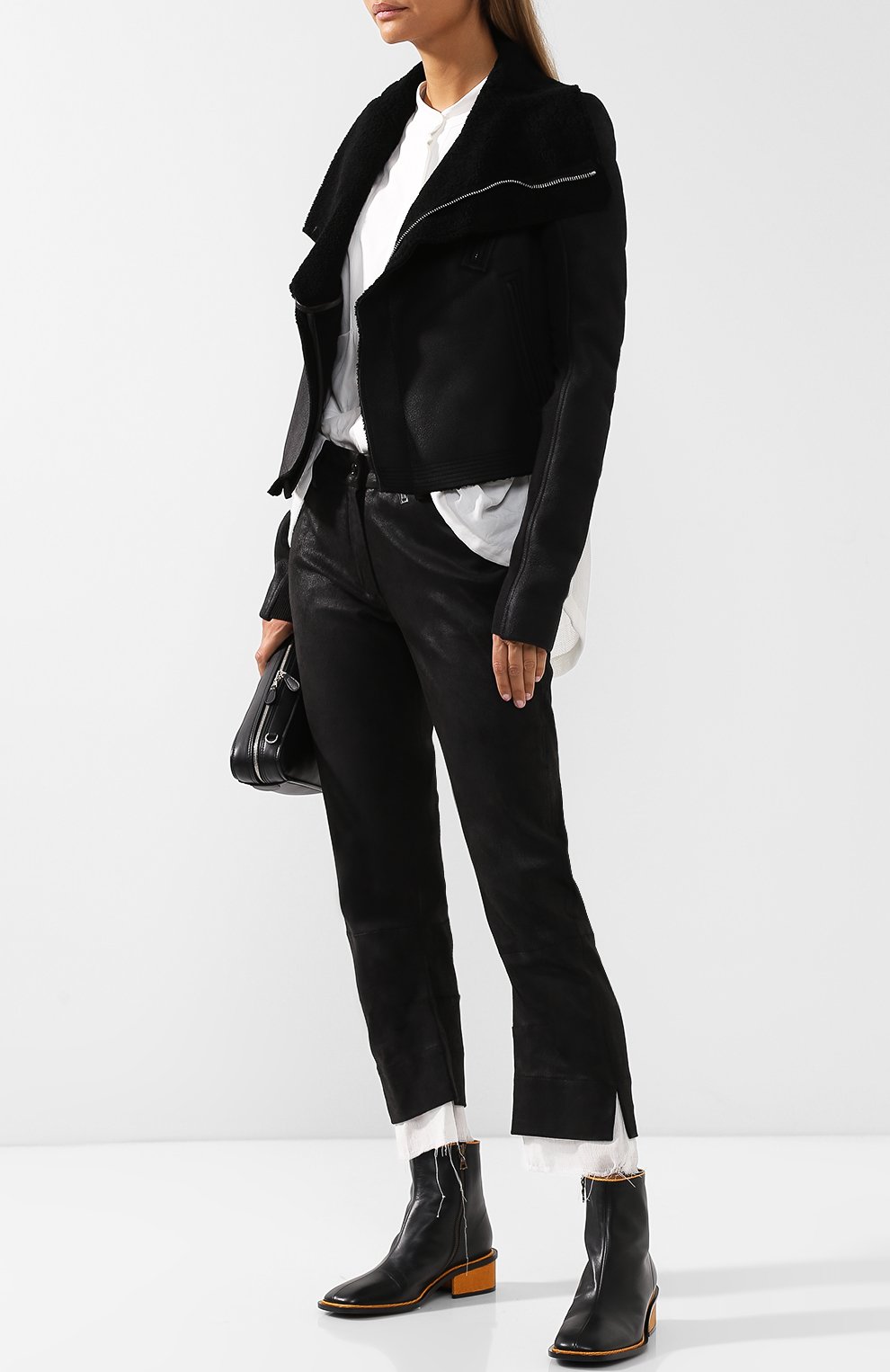 Кожаная куртка на меховой подкладке RICK OWENS, арт. RP18F4728/LSHS, фото 2