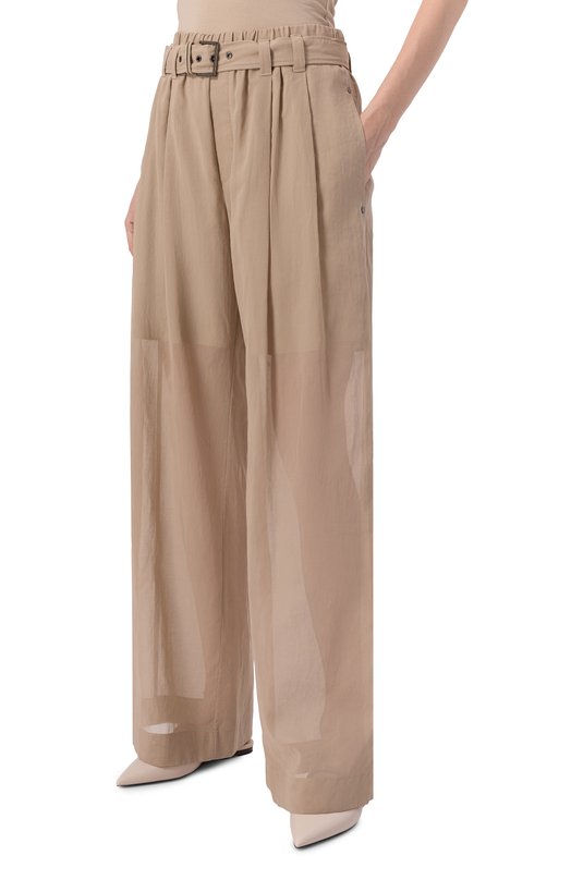 Хлопковые брюки Brunello Cucinelli MH911P8862 Бежевый  MH911P8862 Фото 3