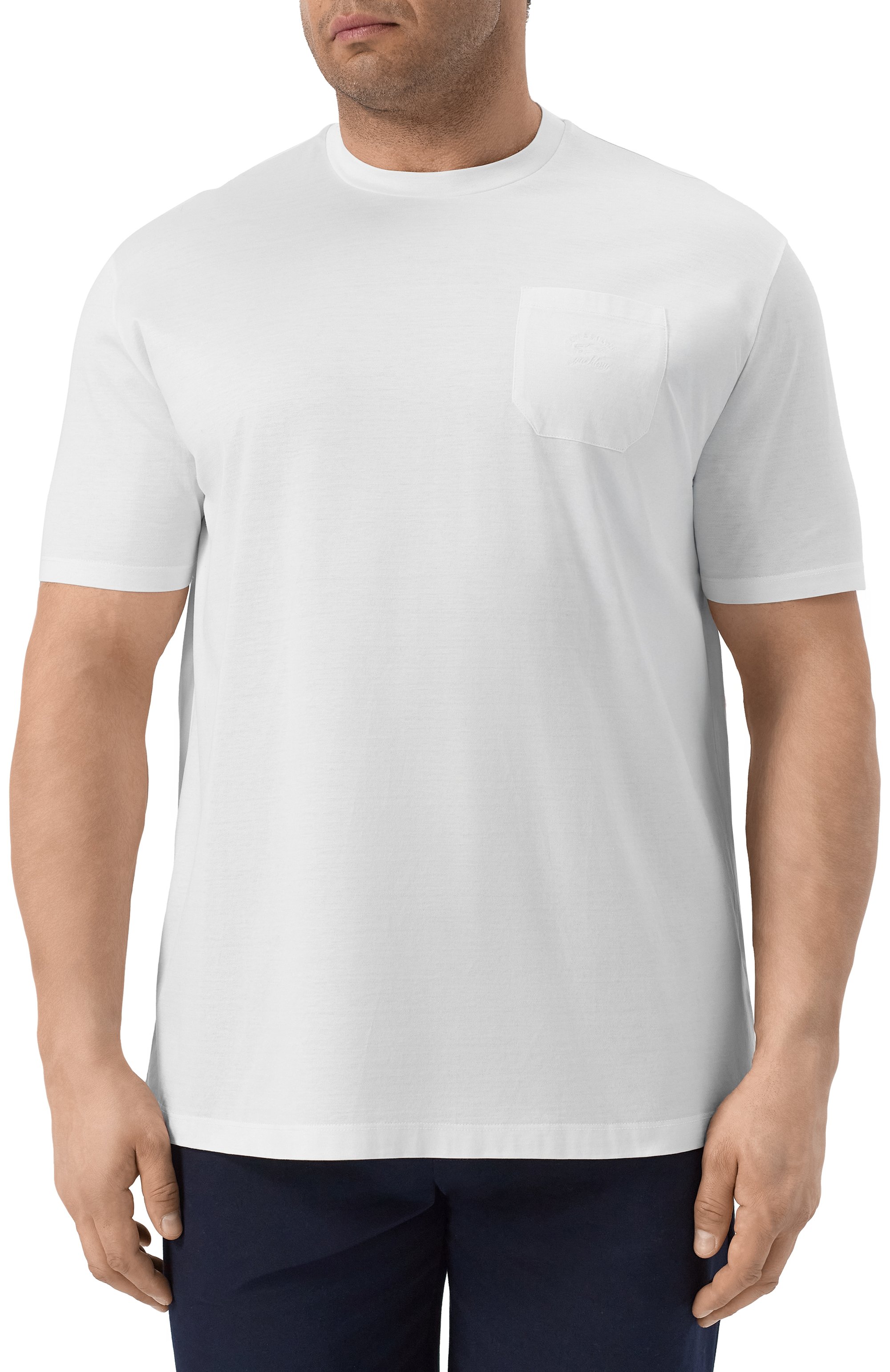 Хлопковая футболка PAUL&SHARK белого цвета по цене 22400 руб., арт. C0P1011/3XL-6XL, фото 3 Хлопковая футболка PAUL&SHARK, арт. C0P1011/3XL-6XL, фото 3