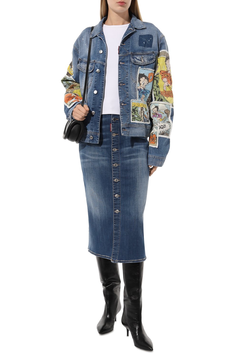 Джинсовая куртка DSQUARED2 голубого цвета по цене 99650 руб., арт. S75AM1046/S30342, фото 2 Джинсовая куртка DSQUARED2, арт. S75AM1046/S30342, фото 2
