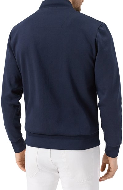 Комбинированная толстовка BOSS темно-синего цвета по цене 34350 руб., арт. 50532767, фото 4 Комбинированная толстовка BOSS, арт. 50532767, фото 4