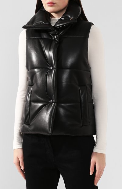 Утепленный жилет NANUSHKA, арт. M0RILL0_BLACK_VEGAN LEATHER, фото 3