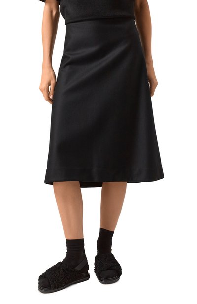 Шерстяная юбка JIL SANDER черного цвета по цене 82700 руб., арт. J02MA0231/J40045, фото 3 Шерстяная юбка JIL SANDER, арт. J02MA0231/J40045, фото 3