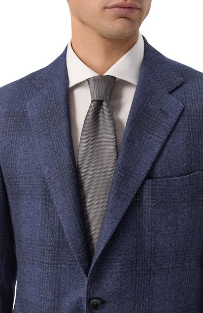 Шелковый галстук KITON серого цвета по цене 41650 руб., арт. UCRVKLC03M21, фото 2 Шелковый галстук KITON, арт. UCRVKLC03M21, фото 2
