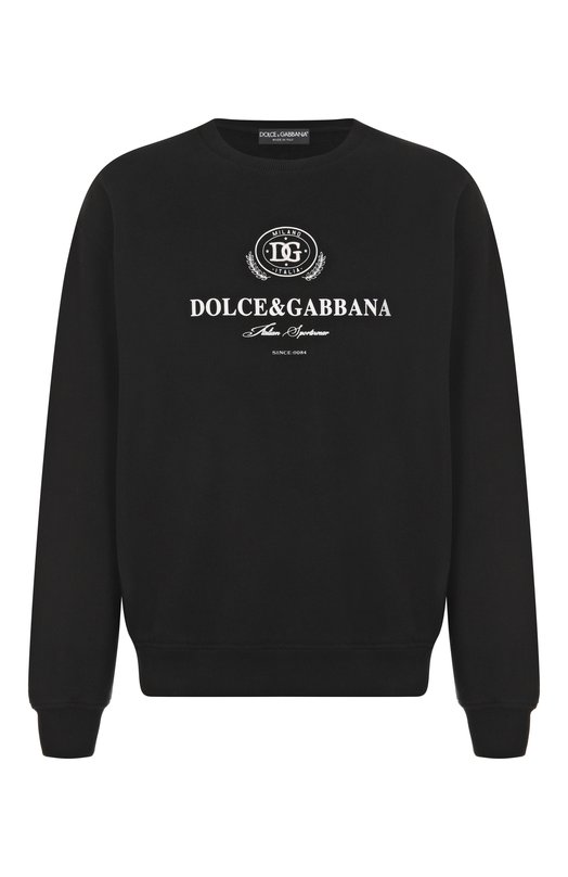 Хлопковый свитшот Dolce & Gabbana G9AHSZ/G7PBF Чёрный G9AHSZ/G7PBF