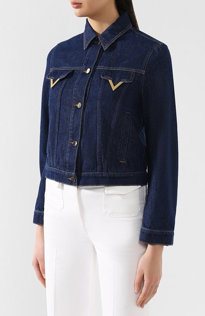 Джинсовая куртка VALENTINO темно-синего цвета по цене 128500 руб., арт. RB3DC01D4BD, фото 3 Джинсовая куртка VALENTINO, арт. RB3DC01D4BD, фото 3