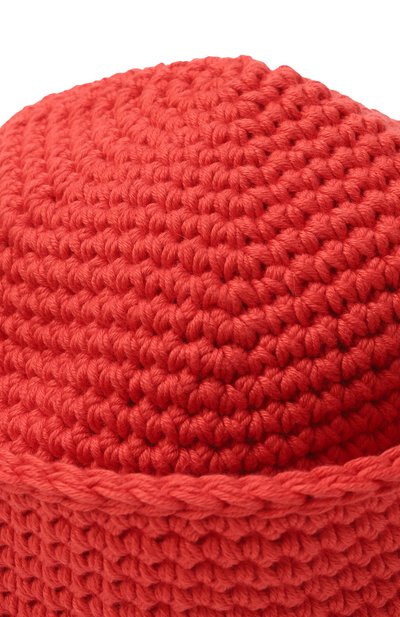 Хлопковая шапка A.T.T. красного цвета по цене 8980 руб., арт. Т2035/71, фото 4 Хлопковая шапка A.T.T., арт. Т2035/71, фото 4