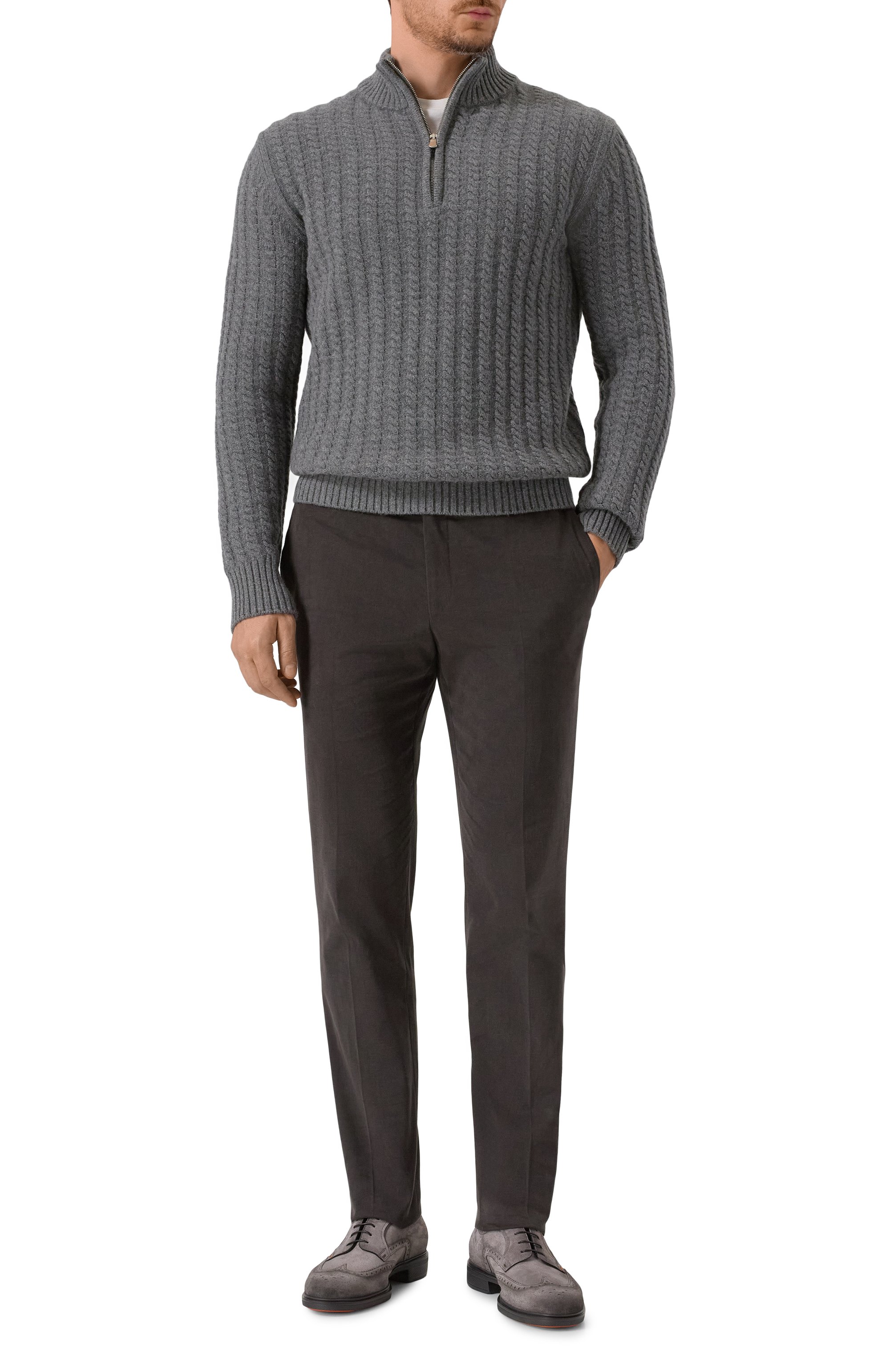 Замшевые дерби easy on SANTONI серого цвета по цене 87600 руб., арт. MGEG19033NEAXGEX, фото 2 Замшевые дерби easy on SANTONI, арт. MGEG19033NEAXGEX, фото 2