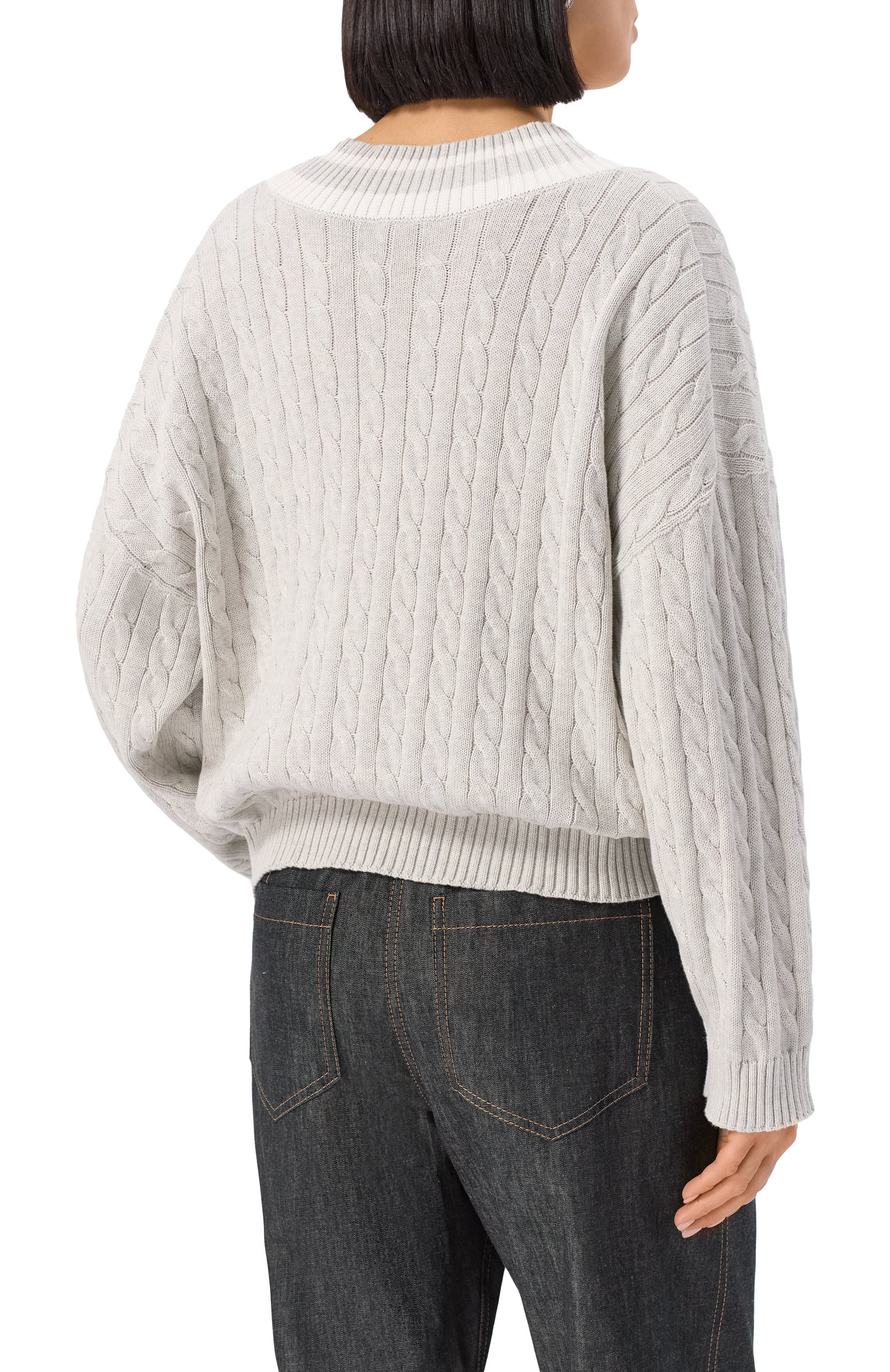 Хлопковый свитер BRUNELLO CUCINELLI, арт. M19756512, фото 4