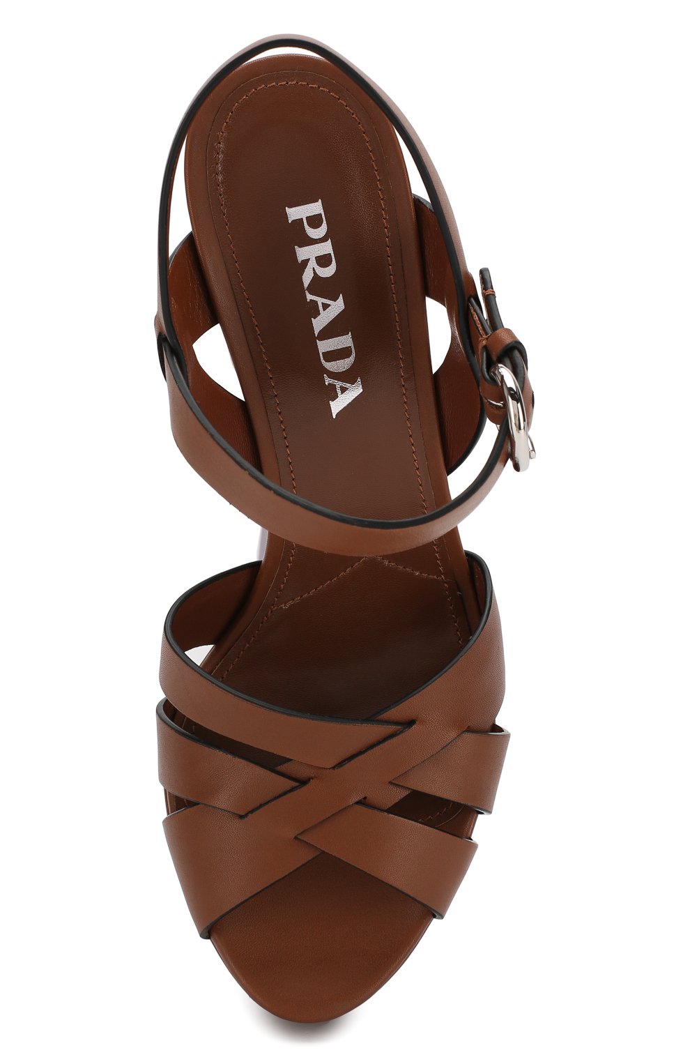 Кожаные босоножки PRADA, арт. 1XP64A-3A6F-F0134-105, фото 4