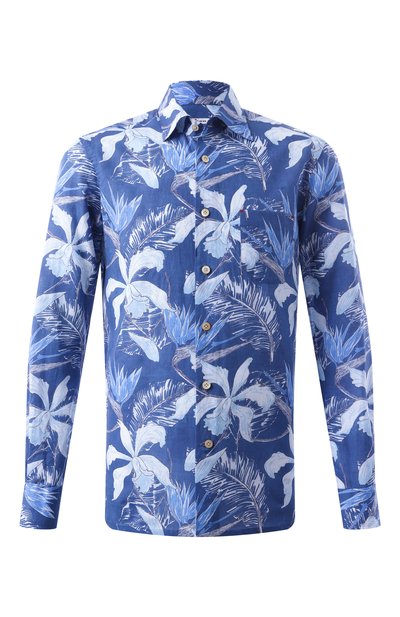 Мужская рубашка из хлопка и льна KITON, арт. UMCNERH0928305