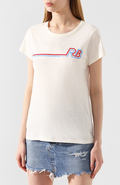 Хлопковая футболка RAG AND BONE белого цвета по цене 10600 руб., арт. WCC19HT037CH37, фото 3 Хлопковая футболка RAG AND BONE, арт. WCC19HT037CH37, фото 3