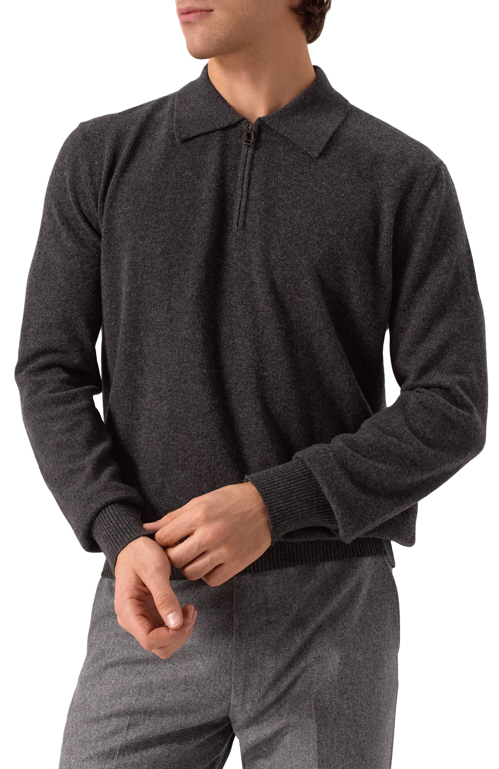 Кашемировое поло MVST темно-серого цвета по цене 145000 руб., арт. 8567/PL/050, фото 3 Кашемировое поло MVST, арт. 8567/PL/050, фото 3