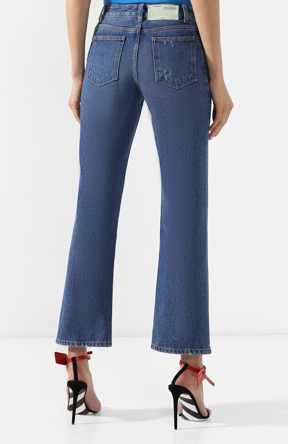 Джинсы OFF-WHITE синего цвета по цене 34450 руб., арт. 0WYA004R197730578700, фото 4 Джинсы OFF-WHITE, арт. 0WYA004R197730578700, фото 4