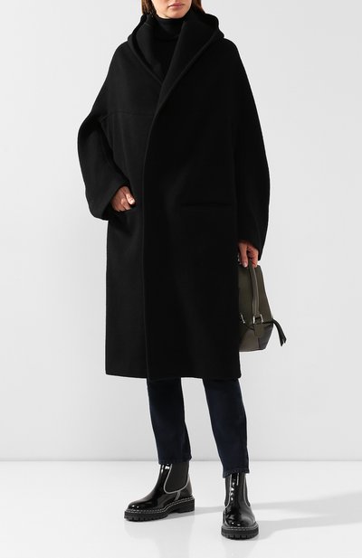 Кашемировое пальто YOHJI YAMAMOTO черного цвета по цене 127000 руб., арт. YJ-C01-127, фото 2 Кашемировое пальто YOHJI YAMAMOTO, арт. YJ-C01-127, фото 2