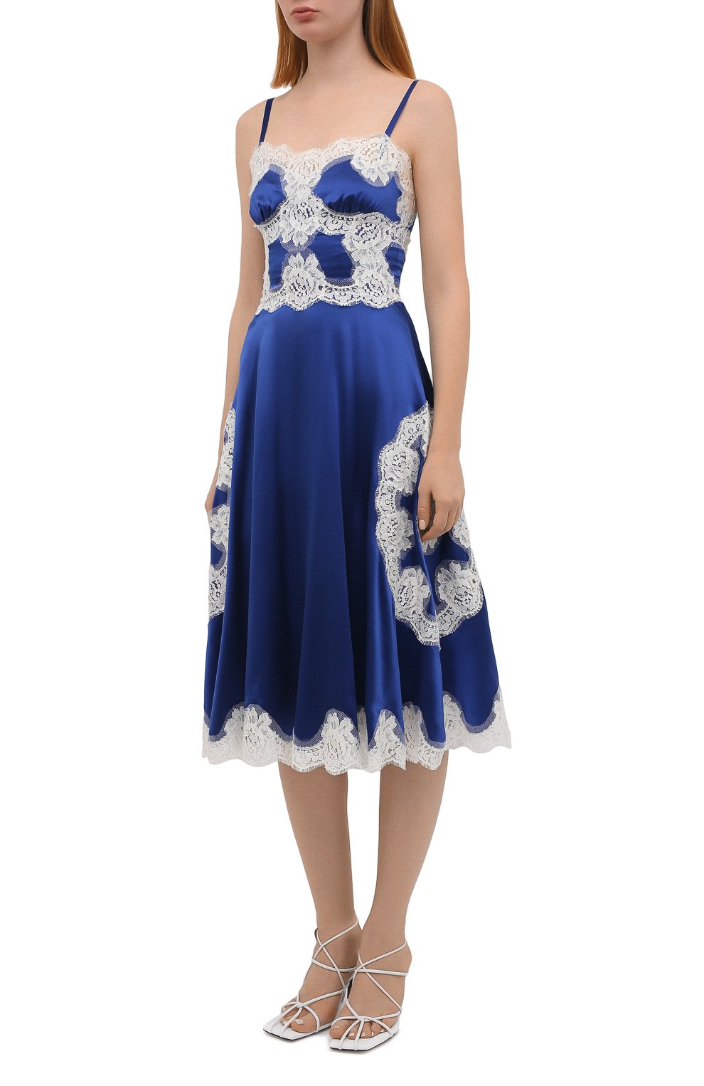 Платье из шелка и хлопка DOLCE & GABBANA, арт. I6AE2W/FUACD, фото 3