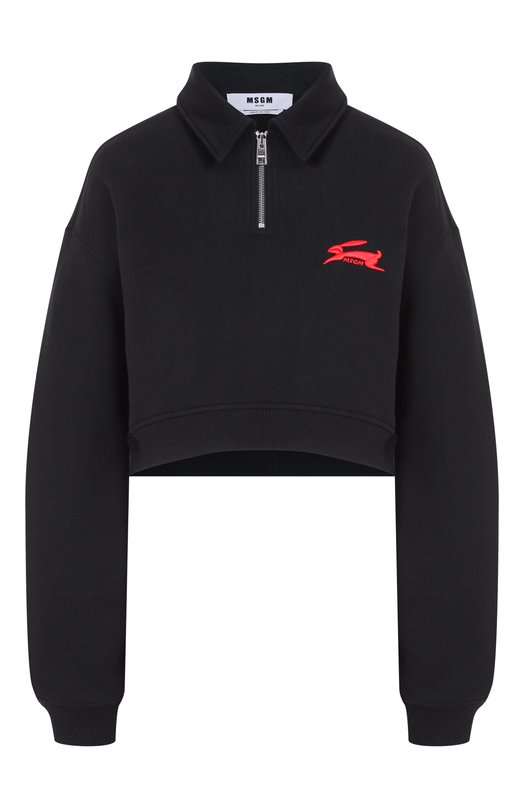 Хлопковое поло MSGM 3941MDM89/257795 Чёрный 3941MDM89/257795