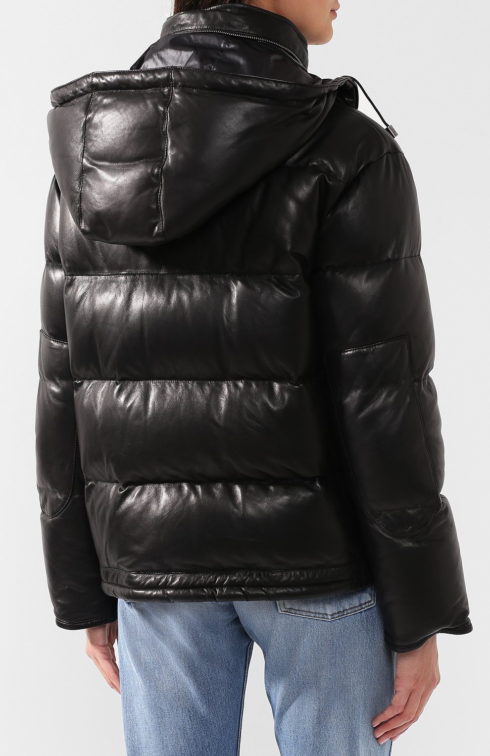 Кожаный пуховик с воротником-стойкой SAINT LAURENT, арт. 536747/YC2SW, фото 7