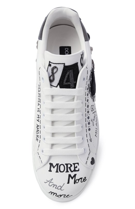 Кожаные кеды Portofino Dolce & Gabbana CS1759/AH029 Белый  CS1759/AH029 Фото 6