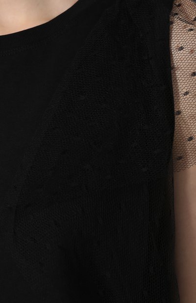 Хлопковая футболка REDVALENTINO черного цвета по цене 15350 руб., арт. TR3MG03Y/4UH, фото 5 Хлопковая футболка REDVALENTINO, арт. TR3MG03Y/4UH, фото 5