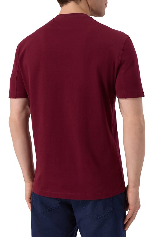 Хлопковая футболка Brunello Cucinelli M0B131376 Бордовый  M0B131376 Фото 4