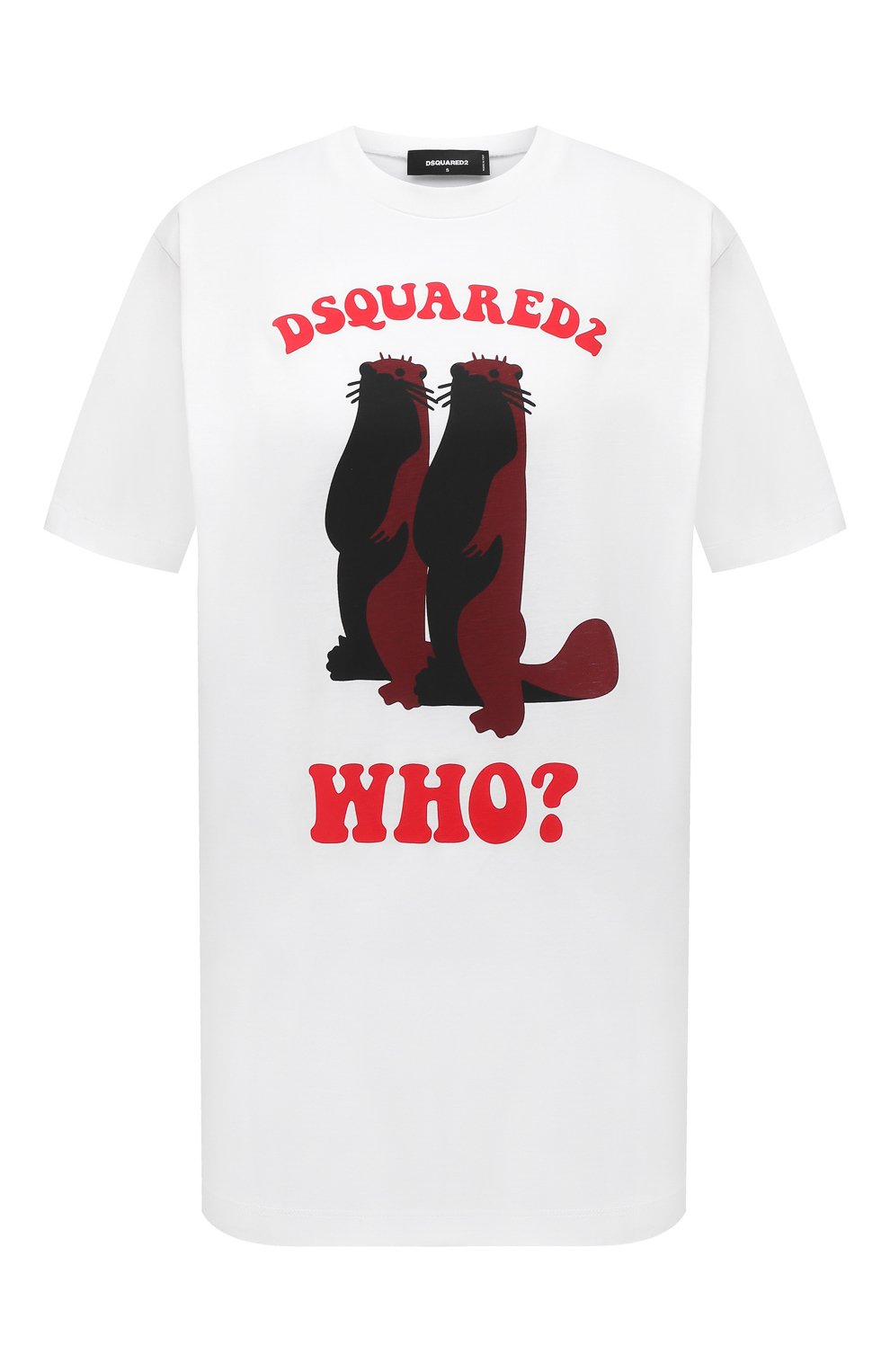 Хлопковая футболка DSQUARED2 белого цвета по цене 29950 руб., арт. S72GD0323/S23009, фото 1 Хлопковая футболка DSQUARED2, арт. S72GD0323/S23009, фото 1
