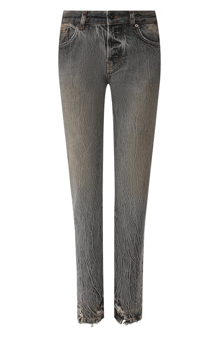 Женские джинсы FILLES A PAPA серого цвета, арт. CLARK L.32 DENIM | Фото 1 (Материал внешний: Хлопок; Длина (брюки, джинсы): Стандартные; Кросс-КТ: Деним; Детали: Потертости; Статус проверки: Проверена категория; Материал внутренний: Не назначено; Материал сплава: Проставлено; Драгоценные камни: Проставлено)