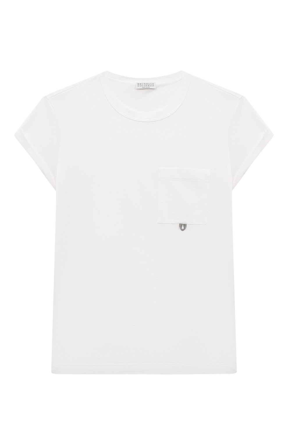Хлопковая футболка BRUNELLO CUCINELLI белого цвета по цене 21950 руб., арт. B0A45T095C, фото 1 Хлопковая футболка BRUNELLO CUCINELLI, арт. B0A45T095C, фото 1