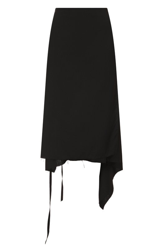 Шерстяная юбка Ann Demeulemeester B0012264/FA646 Чёрный B0012264/FA646