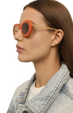 Женские солнцезащитные очки JACQUEMUS оранжевого цвета, арт. LES LUNETTES PRALU MULTI 0RANGE | Фото 2 (Материал: Пластик; Тип очков: С/з; Нос: Не проставлено; Региональные ограничения белый список (Axapta Mercury): Не проставлено; Очки форма: Овальные; Оптика Гендер: оптика-женское)