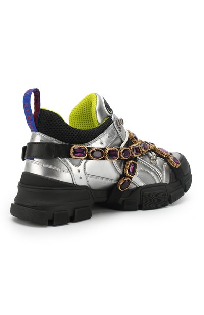 Комбинированные кроссовки flashtrek с отделкой кристаллами GUCCI, арт. 537133/D0RA0, фото 4