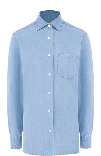 Женская джинсовая блуза с накладным карманом KITON, арт. D46420H06433