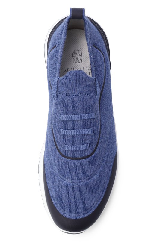 Текстильные кроссовки Brunello Cucinelli MZUAUF0340 Голубой  MZUAUF0340 Фото 5