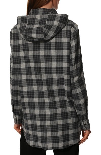 Хлопковая рубашка KITON черно-белого цвета по цене 111500 руб., арт. D54449H07868, фото 4 Хлопковая рубашка KITON, арт. D54449H07868, фото 4