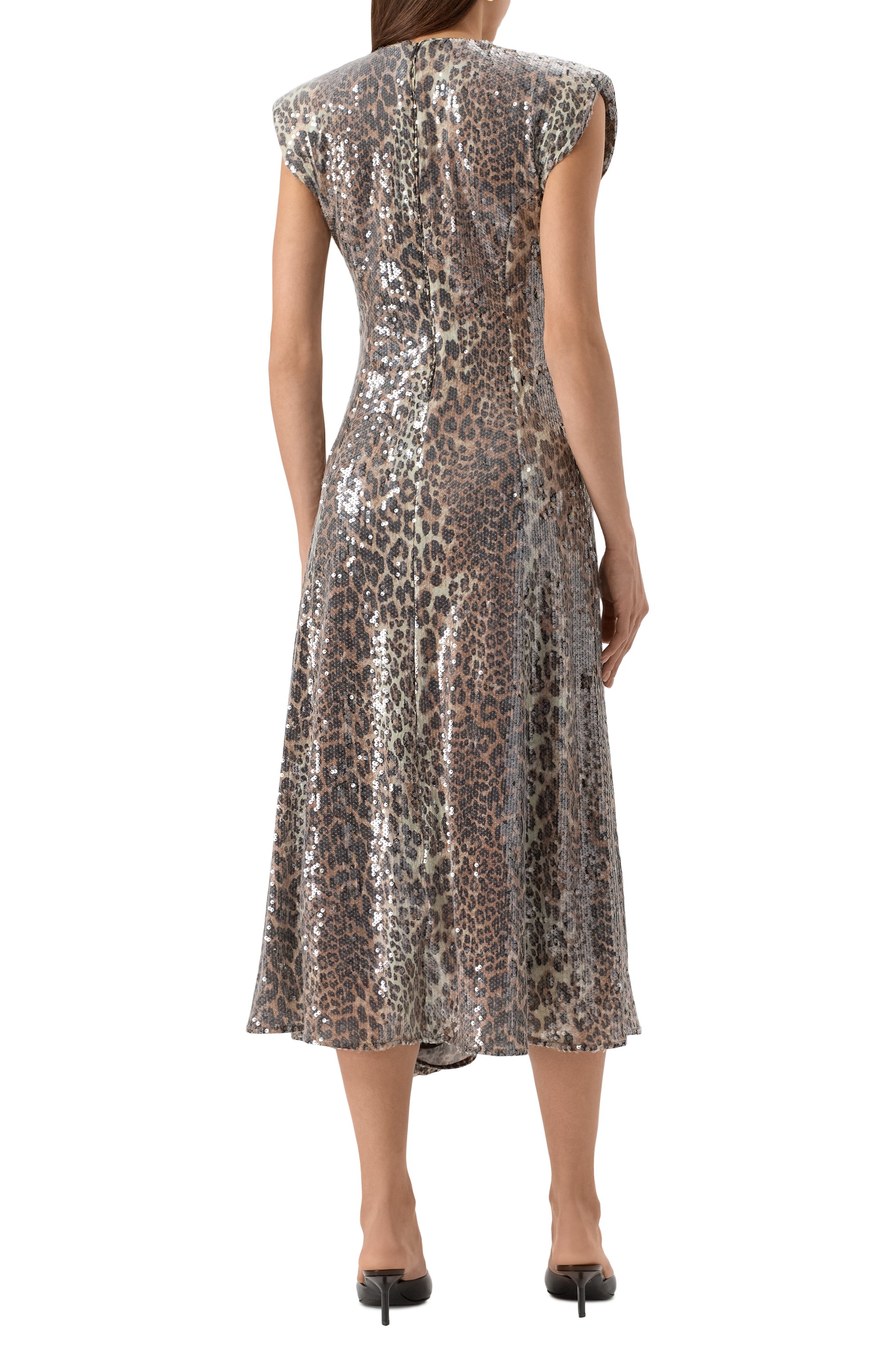 Платье с отделкой пайетками GANNI, арт. T4181/943, фото 4