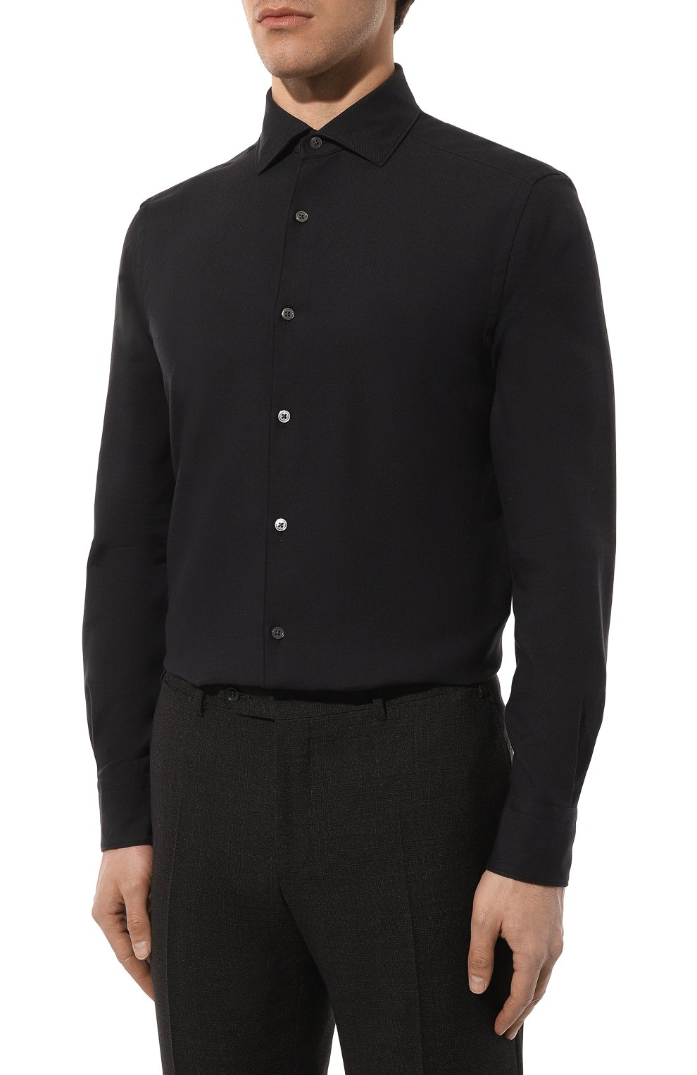 Сорочка из хлопка и кашемира ZEGNA, арт. UCX44A6/SRF5, фото 4