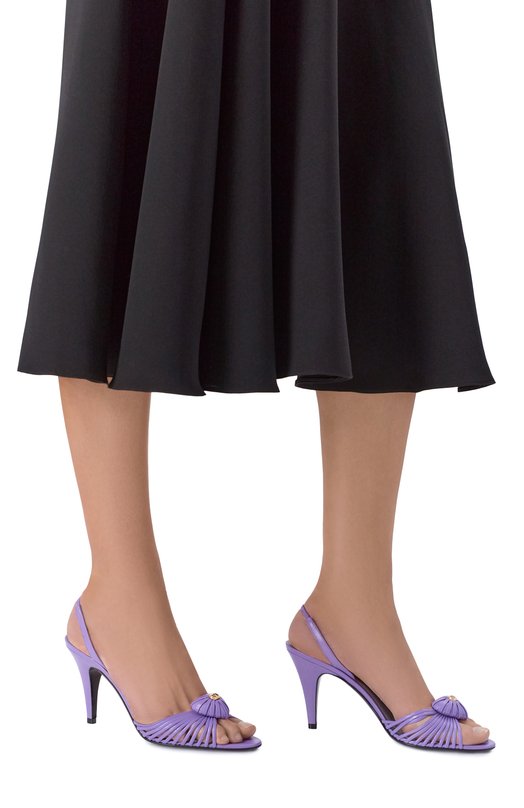 Кожаные босоножки Coeur Royal 85 Valentino 8W2S0LU8/DMD Фиолетовый  8W2S0LU8/DMD Фото 2