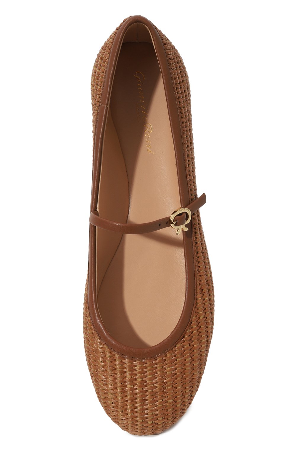 Балетки carla из рафии GIANVITO ROSSI коричневого цвета по цене 82450 руб., арт. G22223.05G0M.MBNCUCU, фото 6 Балетки carla из рафии GIANVITO ROSSI, арт. G22223.05G0M.MBNCUCU, фото 6