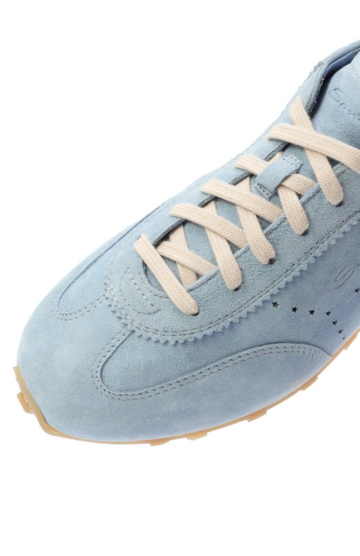 Замшевые кроссовки Santoni WBGG61356BIFTTKR Голубой  WBGG61356BIFTTKR Фото 7