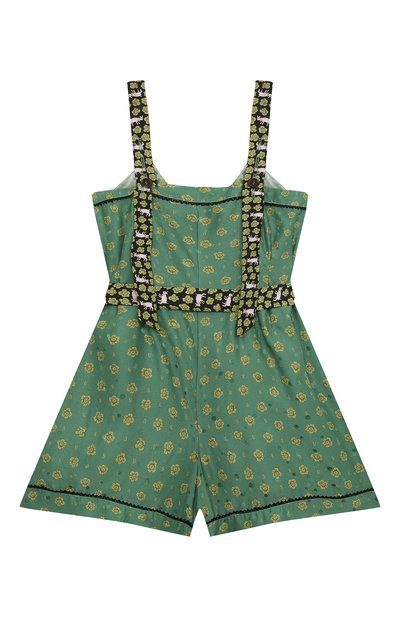 Шелковый комбинезон ULYANA SERGEENKO зеленого цвета по цене 40000 руб., арт. JST001KD23P (0128б23), фото 2 Шелковый комбинезон ULYANA SERGEENKO, арт. JST001KD23P (0128б23), фото 2