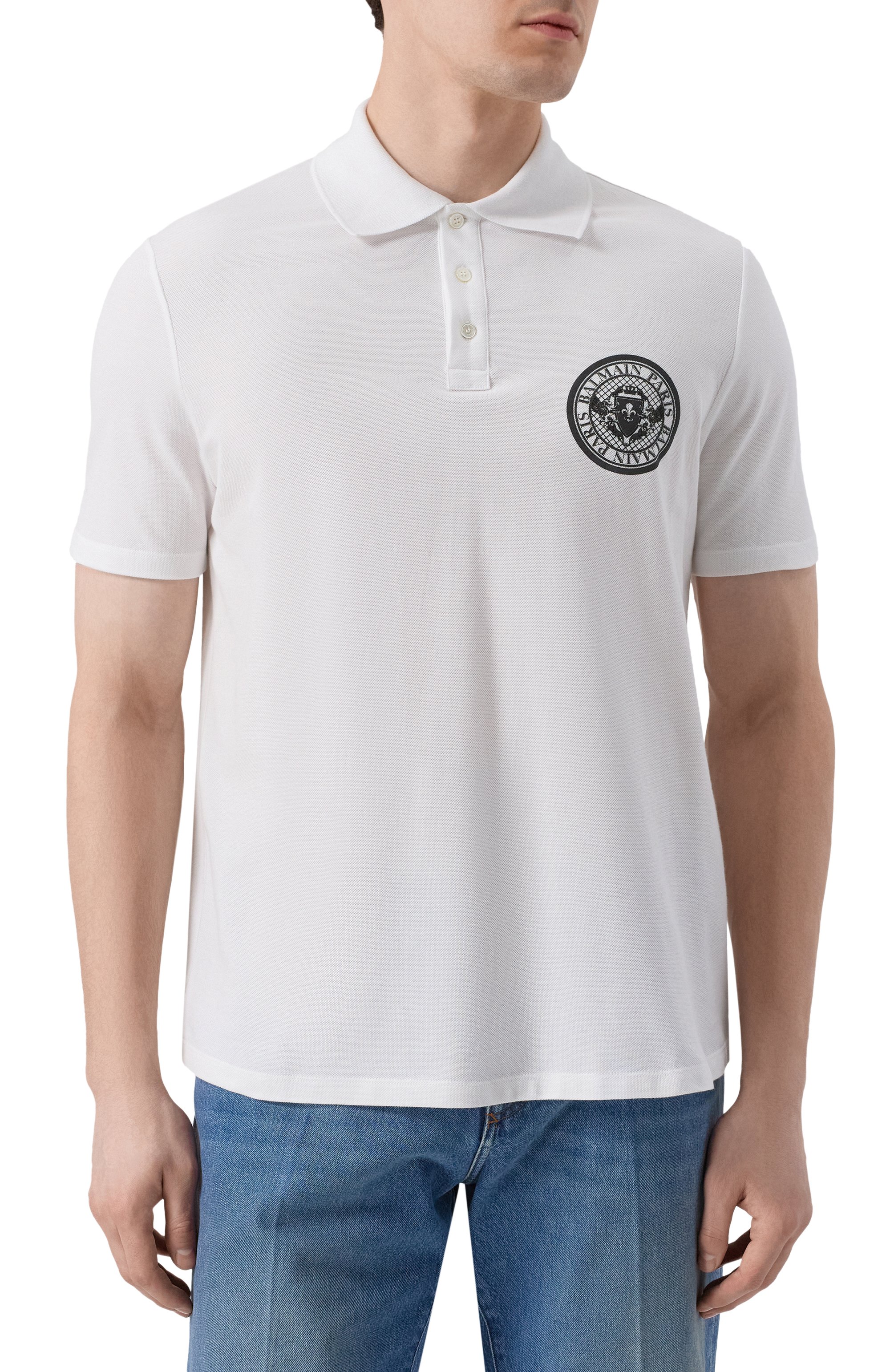 Хлопковое поло BALMAIN, арт. EH1GC026/BC94, фото 3