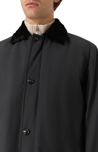 Пальто с подкладкой из овчины KITON черного цвета по цене 1890000 руб., арт. UW2186AV0402H20, фото 5 Пальто с подкладкой из овчины KITON, арт. UW2186AV0402H20, фото 5