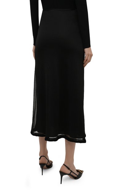 Шелковая юбка JIL SANDER черного цвета по цене 129000 руб., арт. JSWT754315-WTY28058, фото 4 Шелковая юбка JIL SANDER, арт. JSWT754315-WTY28058, фото 4