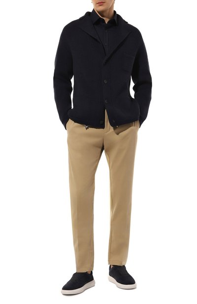 Замшевые кеды olympia BRIONI темно-синего цвета по цене 87600 руб., арт. QHLW0L/09708, фото 2 Замшевые кеды olympia BRIONI, арт. QHLW0L/09708, фото 2