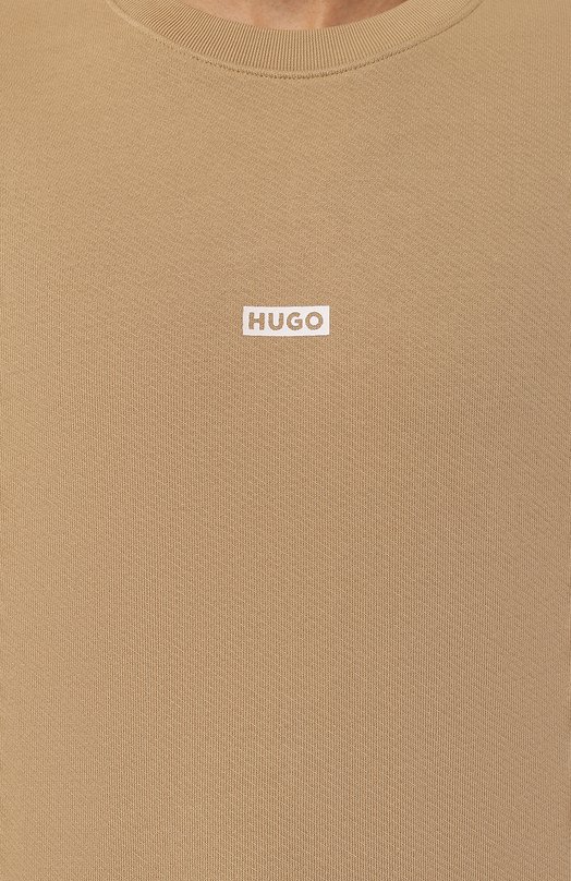 Хлопковый свитшот HUGO Blue Бежевый, фото 5