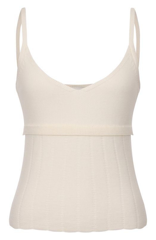 Шерстяной топ Yuzefi N0LA-TUCK STITCH STRAPPY T0P/KNIT Кремовый N0LA-TUCK STITCH STRAPPY T0P/KNIT