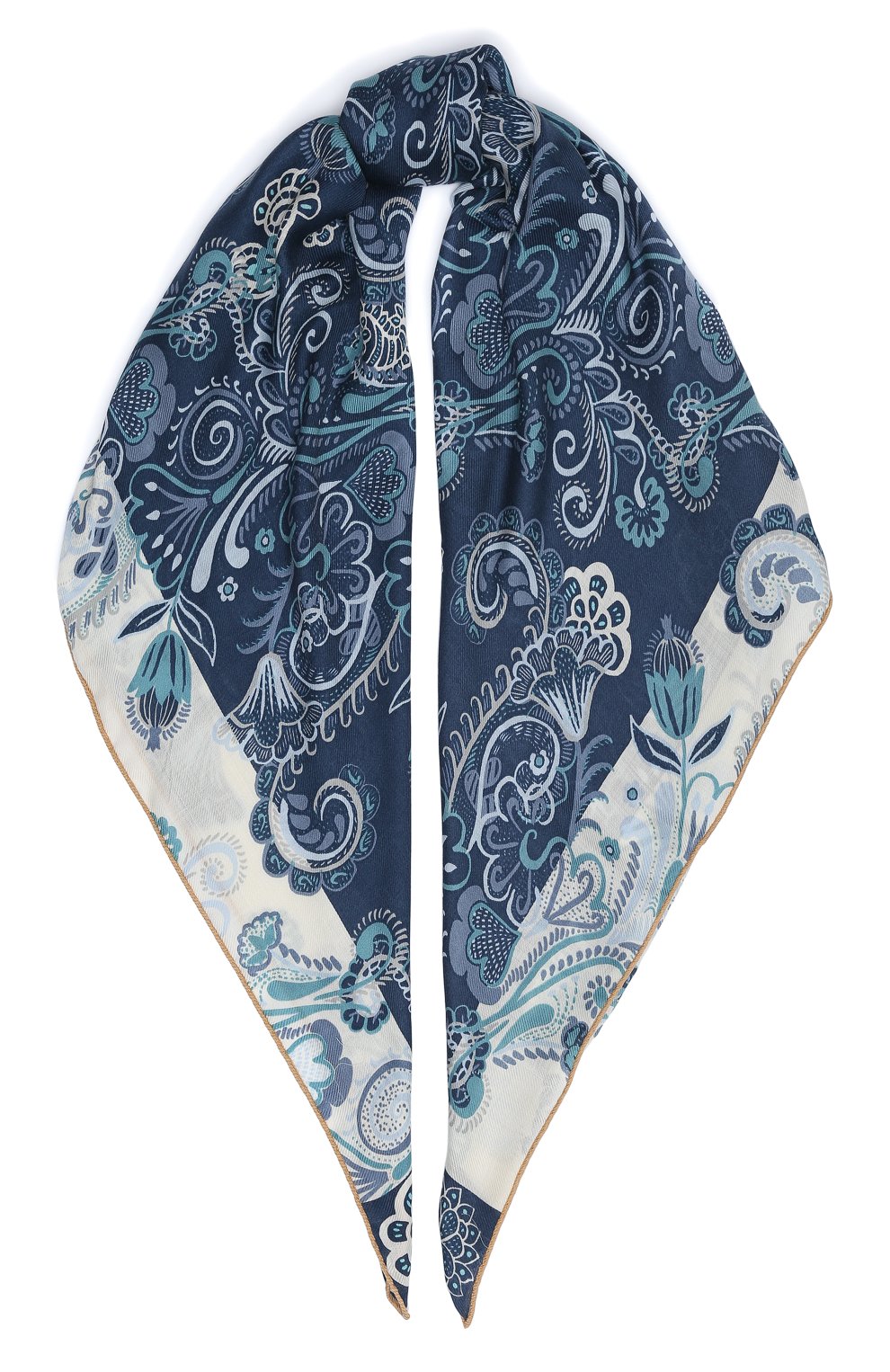 Платок из кашемира и шелка LORO PIANA синего цвета по цене 116500 руб., арт. FAL3543, фото 1 Платок из кашемира и шелка LORO PIANA, арт. FAL3543, фото 1