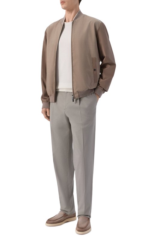 Бомбер из шерсти и шелка Paul&Shark 26412062_002 Бежевый  26412062_002 Фото 2